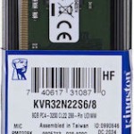 Kingston ValueRAM DDR4 με Module 1x8GB και Ταχύτητα 3200 για Desktop