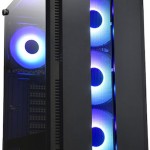 Chieftec Hunter Gaming Midi Tower Κουτί Υπολογιστή με Πλαϊνό Παράθυρο και RGB Φωτισμό Μαύρο