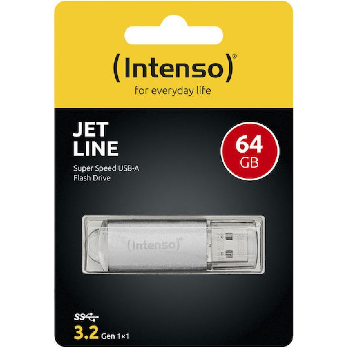 Intenso Jet Line 64GB USB 3.2 Stick Ασημί
