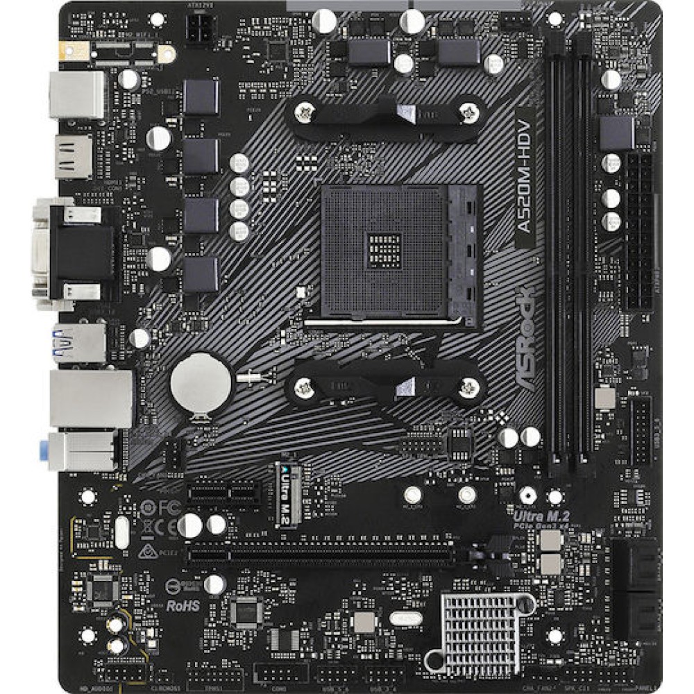 ASRock A520M-HDV Motherboard Micro ATX με AMD AM4 Socket 90-MXBE50-A0UAYZ