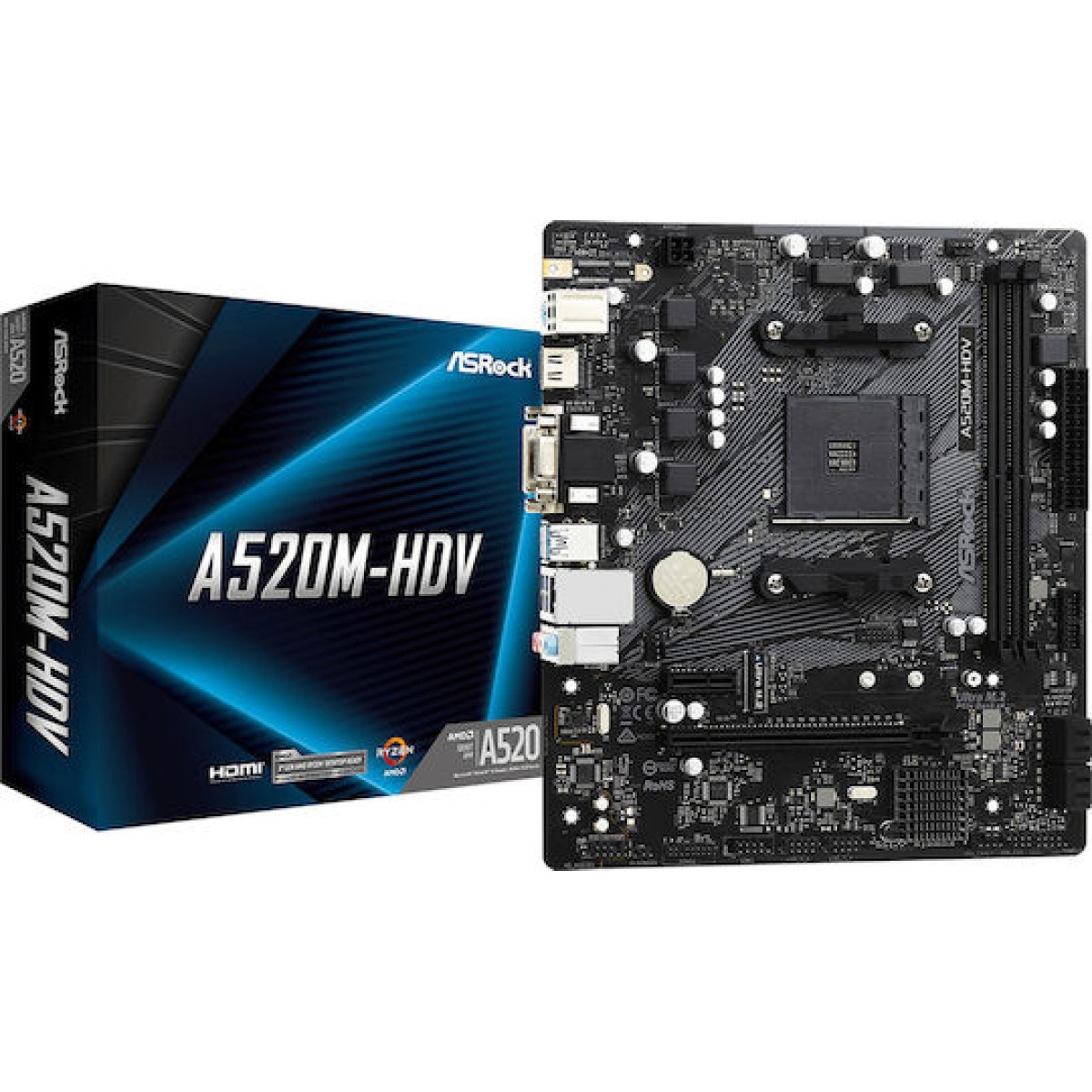 ASRock A520M-HDV Motherboard Micro ATX με AMD AM4 Socket 90-MXBE50-A0UAYZ