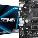 ASRock A520M-HDV Motherboard Micro ATX με AMD AM4 Socket 90-MXBE50-A0UAYZ