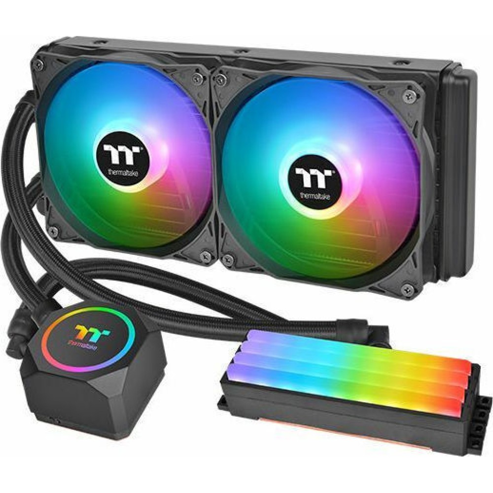 Thermaltake Floe RC240 Υδρόψυξη Επεξεργαστή Διπλού Ανεμιστήρα 120mm για Socket AM4/1200/115x με RGB Φωτισμό