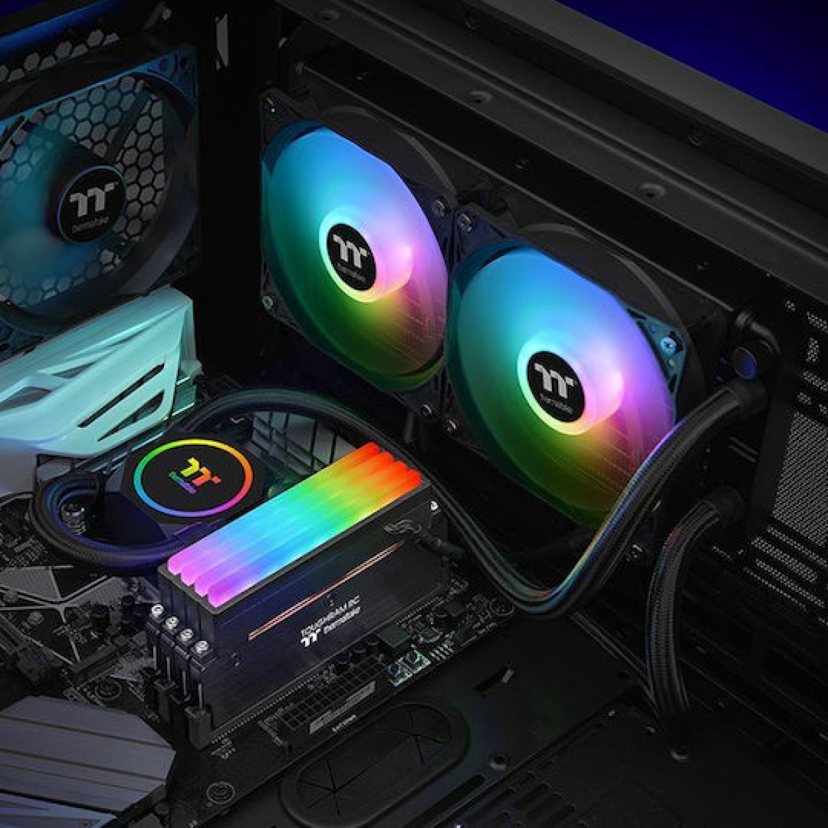 Thermaltake Floe RC240 Υδρόψυξη Επεξεργαστή Διπλού Ανεμιστήρα 120mm για Socket AM4/1200/115x με RGB Φωτισμό