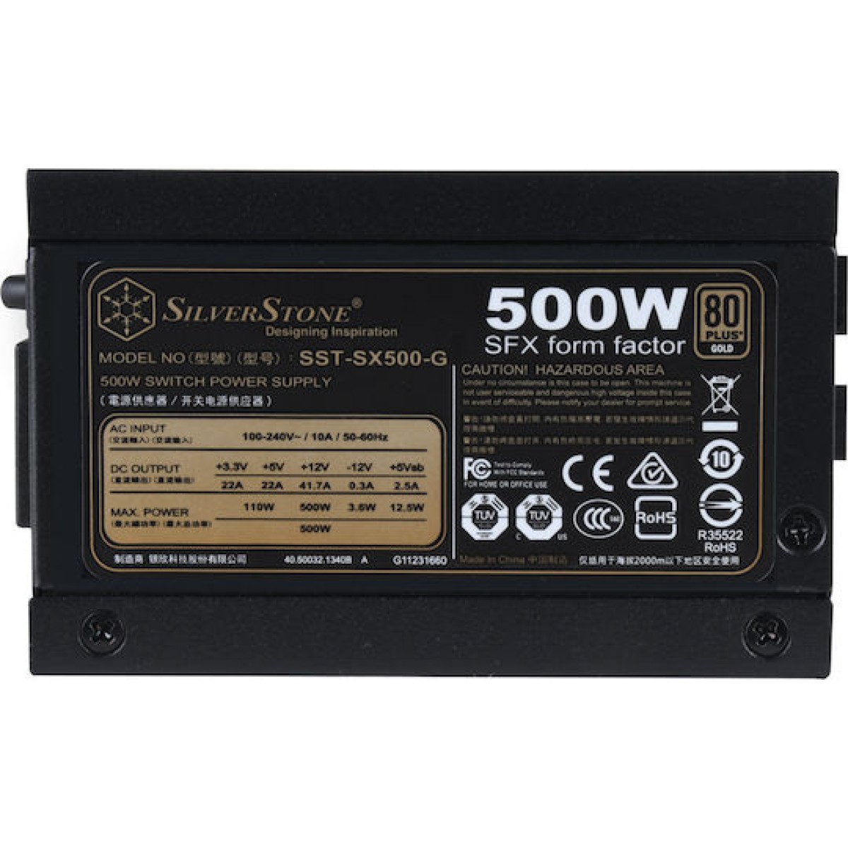 Silverstone SFX SX500-G 500W Μαύρο Τροφοδοτικό Υπολογιστή Full Modular 80 Plus Gold