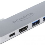 DeLock Docking Station με Διπλό USB-C HDMI 4K PD Γκρι (87753)
