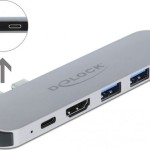 DeLock Docking Station με Διπλό USB-C HDMI 4K PD Γκρι (87753)