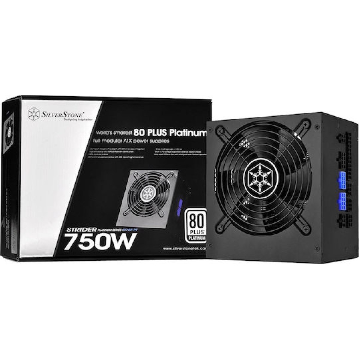 Silverstone Strider Platinum 750W Μαύρο Τροφοδοτικό Υπολογιστή Full Modular 80 Plus Platinum