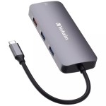 Verbatim CMH-9 USB-C Docking Station με HDMI 4K PD Ethernet Γκρι