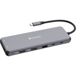 Verbatim CMH-13 USB-C Docking Station με HDMI/DisplayPort 4K PD Ethernet και σύνδεση 3 Οθονών Γκρι