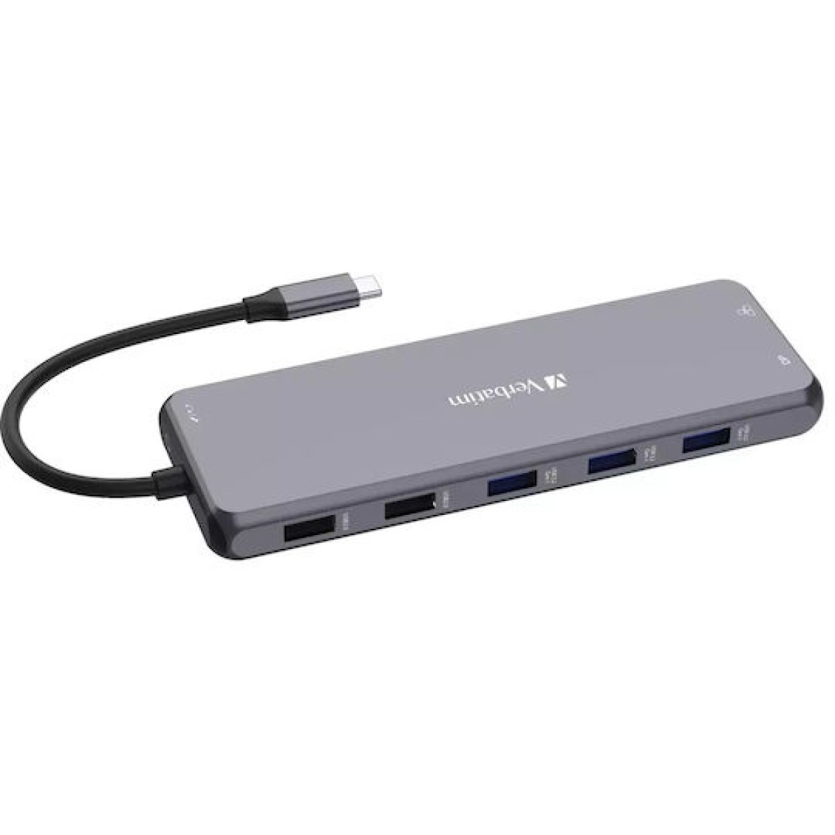 Verbatim CMH-13 USB-C Docking Station με HDMI/DisplayPort 4K PD Ethernet και σύνδεση 3 Οθονών Γκρι