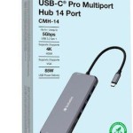 Verbatim USB-C Pro CMH-14 USB-C Docking Station με HDMI 4K PD Ethernet και σύνδεση 3 Οθονών Γκρι