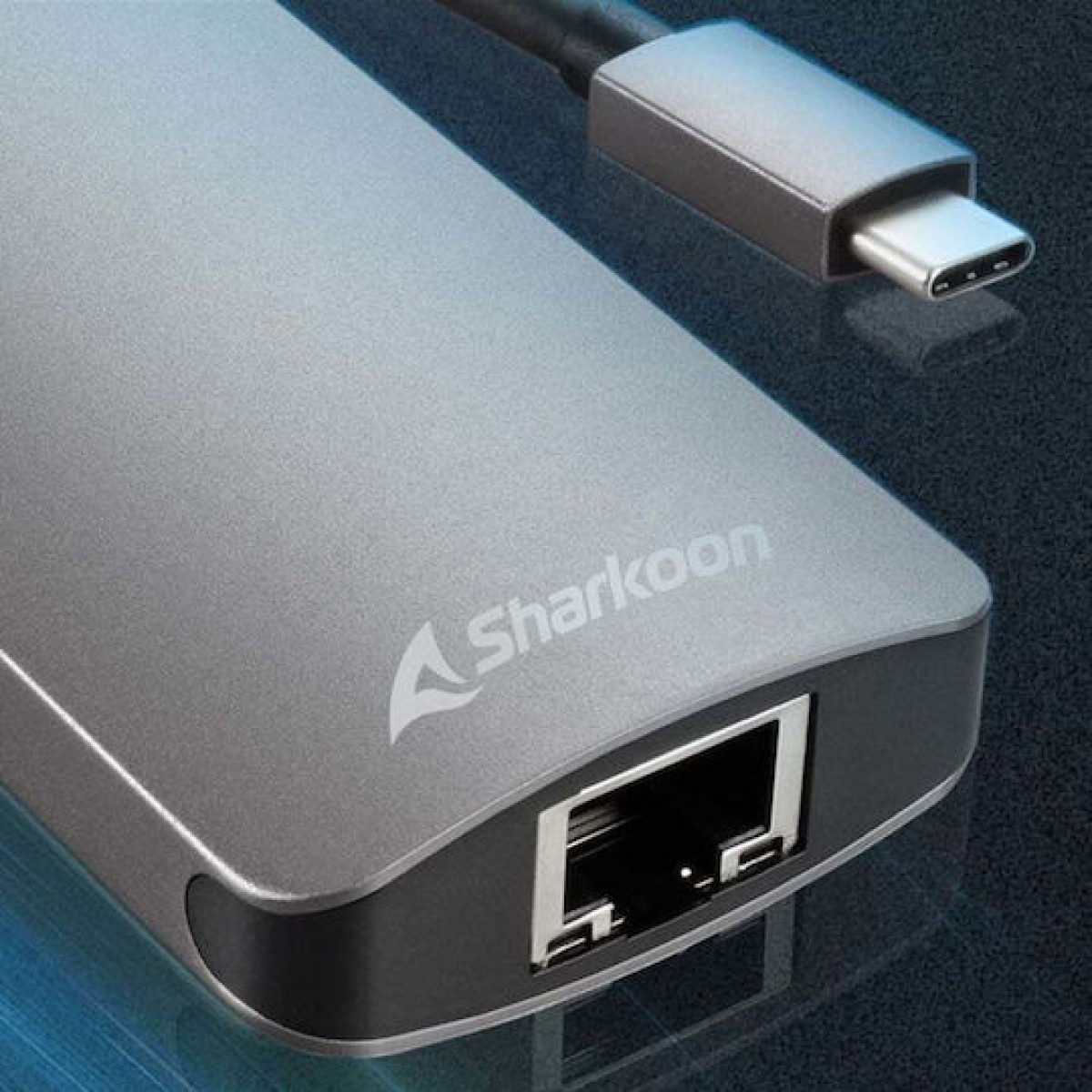 Sharkoon Combo Adapter USB-C Docking Station με HDMI 4K PD Ethernet Γκρι