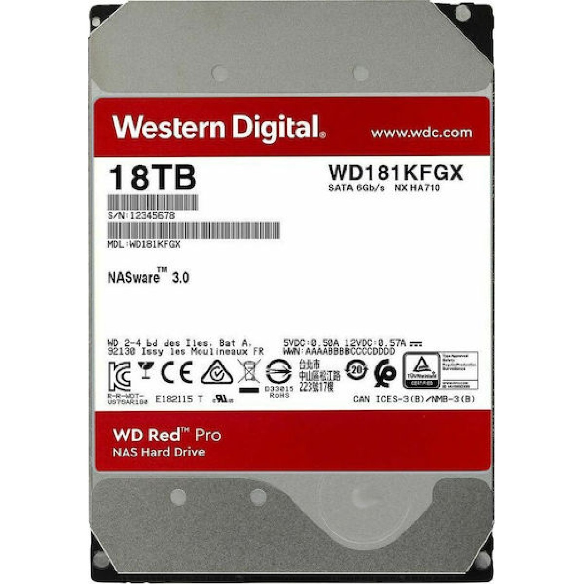 Western Digital Red Pro 18TB HDD Σκληρός Δίσκος 3.5