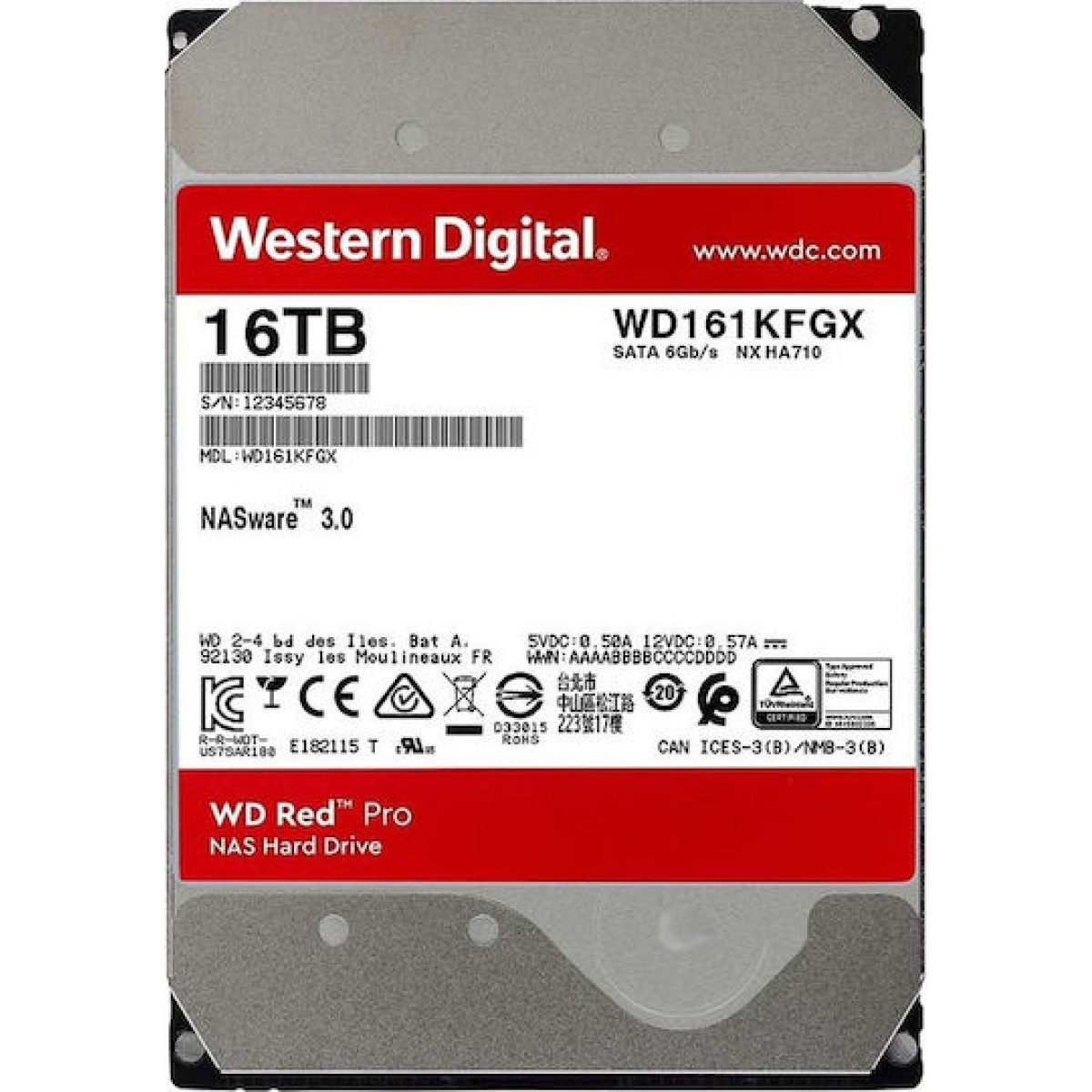 Western Digital Red Pro 16TB HDD Σκληρός Δίσκος 3.5