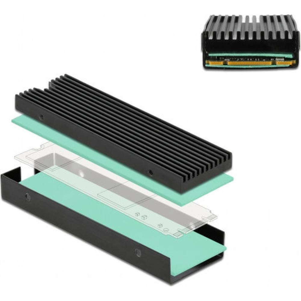 DeLock Heat Sink for M.2 SSD 2280 Μαύρο