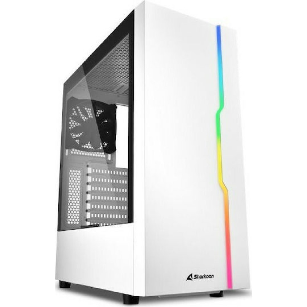 Sharkoon RGB Slider Midi Tower Κουτί Υπολογιστή με Πλαϊνό Παράθυρο Λευκό