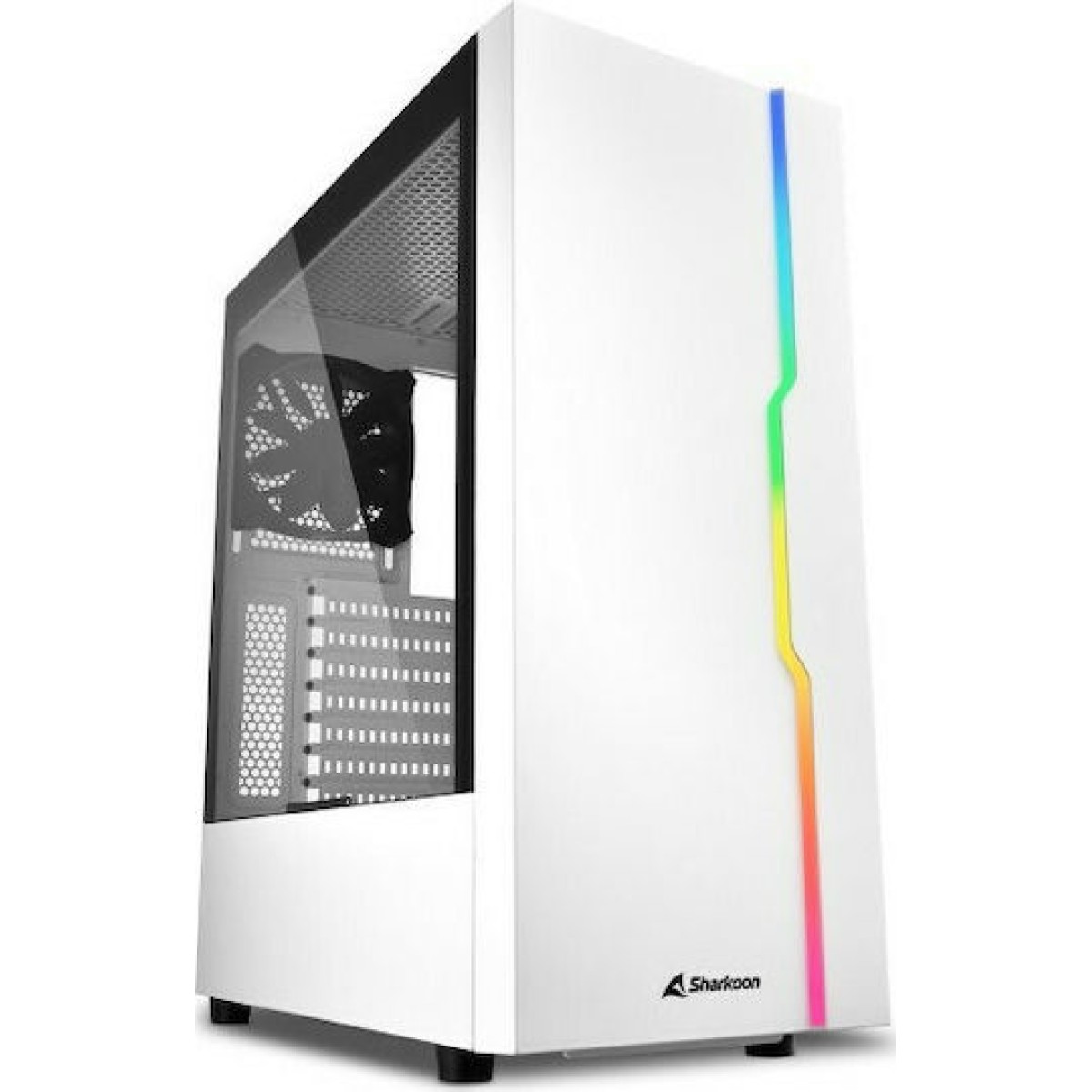 Sharkoon RGB Slider Midi Tower Κουτί Υπολογιστή με Πλαϊνό Παράθυρο Λευκό