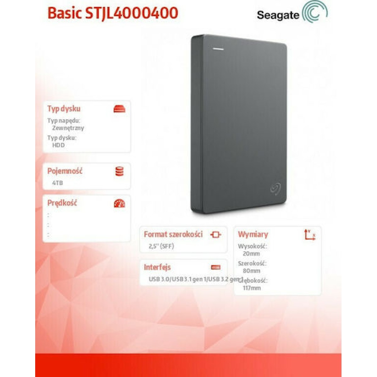 Seagate Basic USB 3.0 / USB 2.0 Εξωτερικός HDD 4TB 2.5
