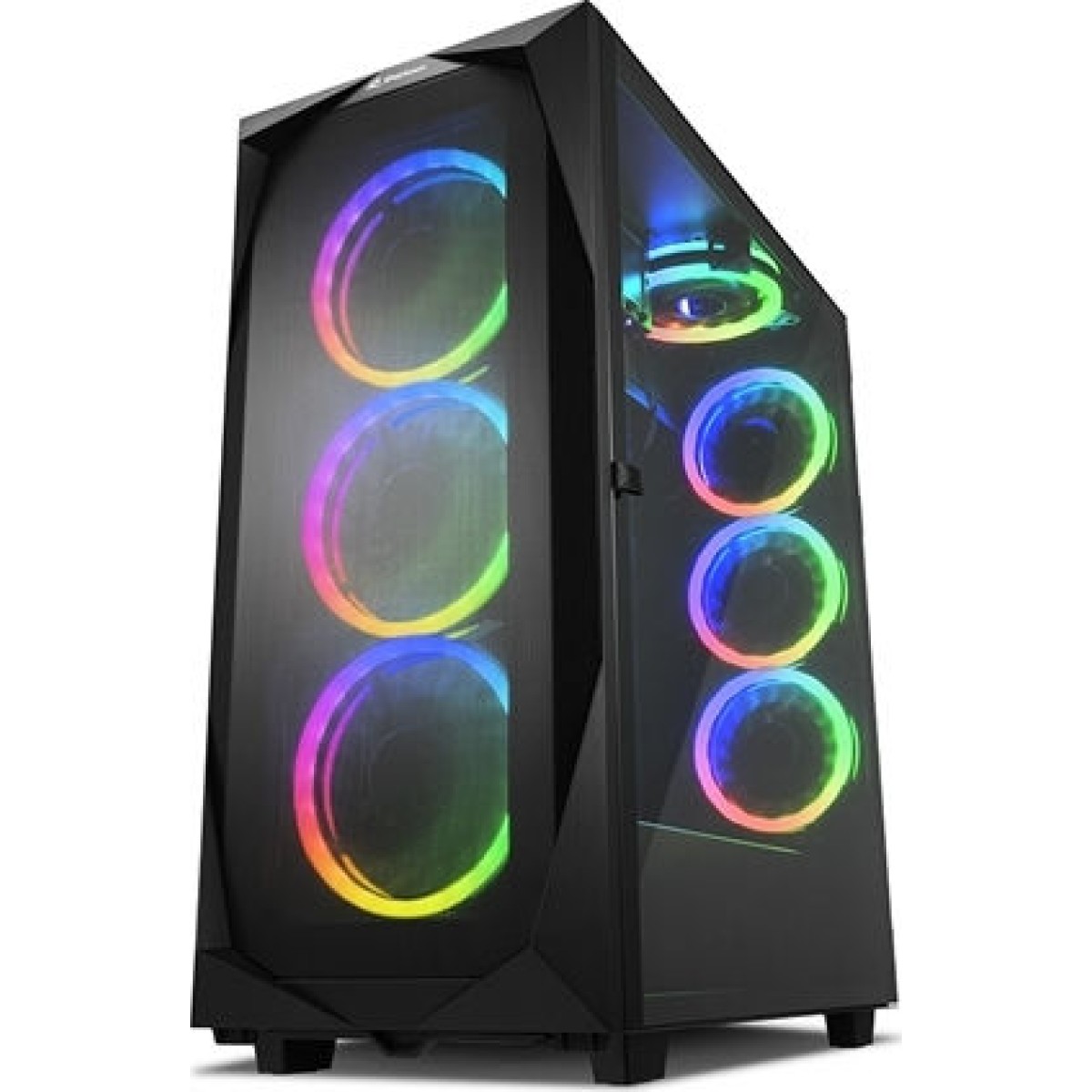 Sharkoon REV300 Gaming Midi Tower Κουτί Υπολογιστή με Πλαϊνό Παράθυρο και RGB Φωτισμό Μαύρο