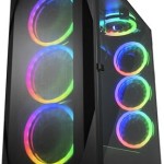 Sharkoon REV300 Gaming Midi Tower Κουτί Υπολογιστή με Πλαϊνό Παράθυρο και RGB Φωτισμό Μαύρο