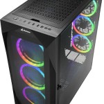 Sharkoon REV300 Gaming Midi Tower Κουτί Υπολογιστή με Πλαϊνό Παράθυρο και RGB Φωτισμό Μαύρο