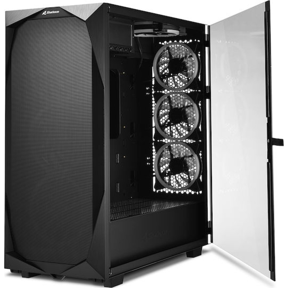 Sharkoon REV300 Gaming Midi Tower Κουτί Υπολογιστή με Πλαϊνό Παράθυρο και RGB Φωτισμό Μαύρο