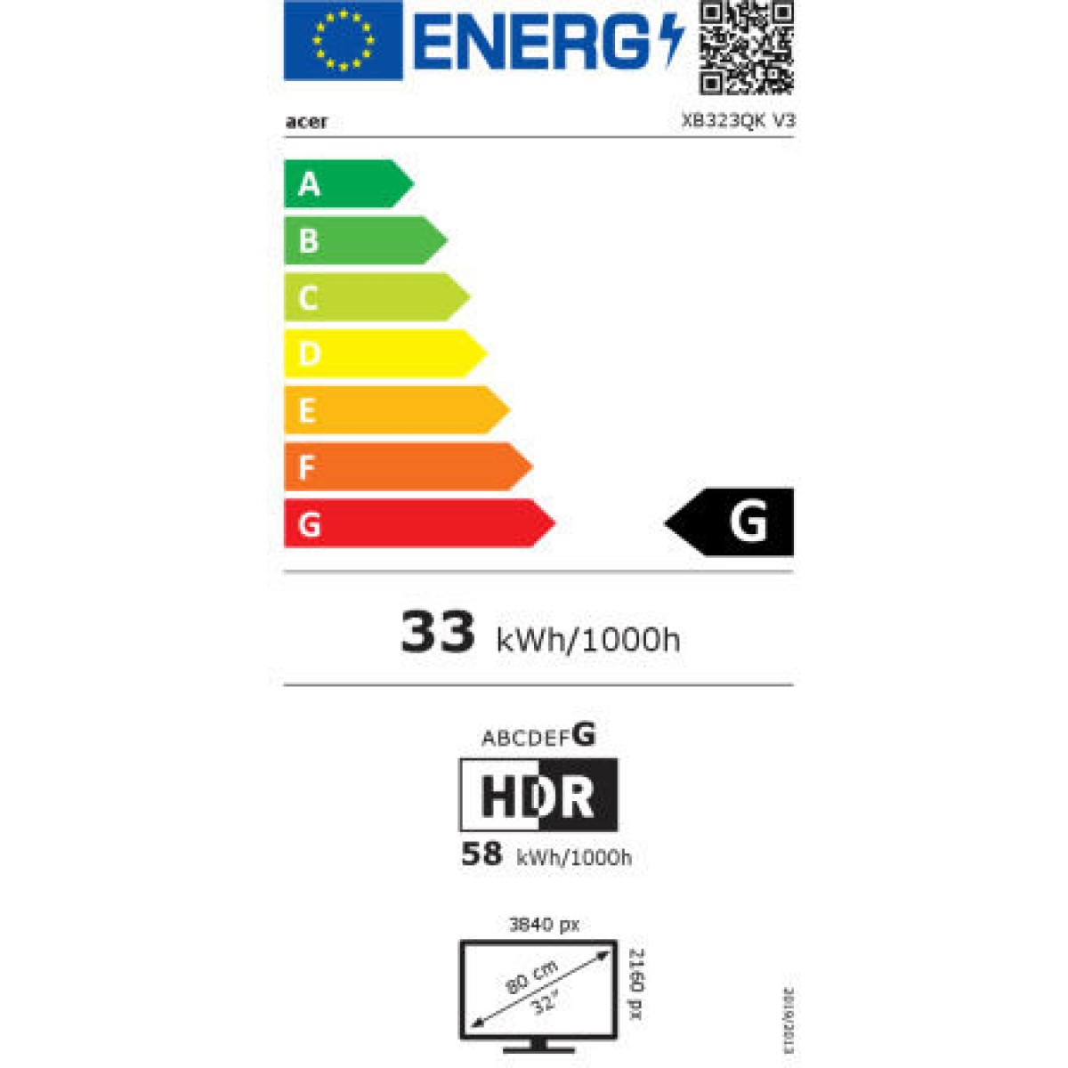 Acer Predator XB323QKV3bmiiphx IPS HDR Monitor 31.5
