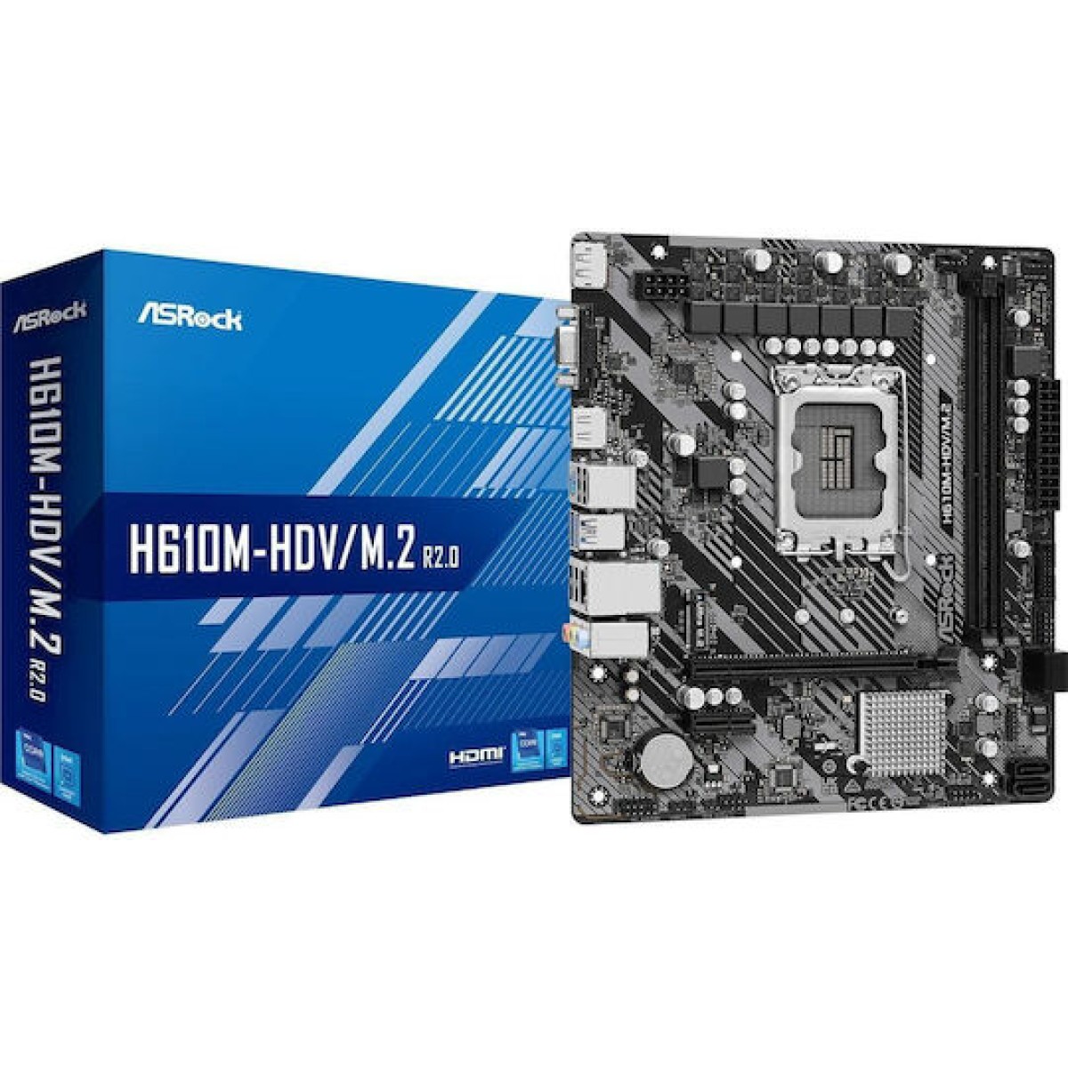 ASRock H610M-HDV/M.2 R2.0 Motherboard Micro ATX με Intel 1700 Socket 90-MXBJH0-A0UAYZ