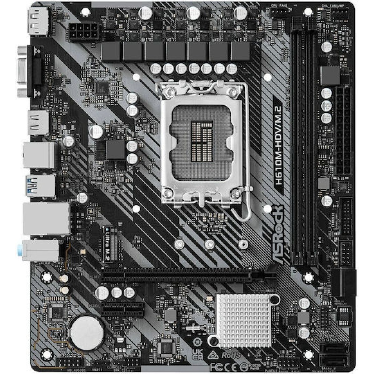 ASRock H610M-HDV/M.2 R2.0 Motherboard Micro ATX με Intel 1700 Socket 90-MXBJH0-A0UAYZ