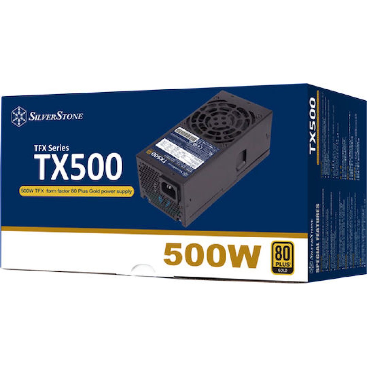 Silverstone TX500 500W Μαύρο Τροφοδοτικό Υπολογιστή Full Wired 80 Plus Gold
