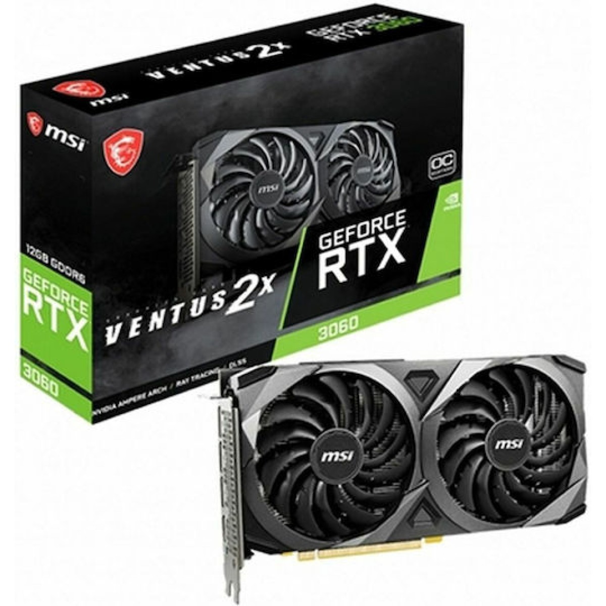 MSI GeForce RTX 3060 12GB GDDR6 Ventus 2X OC Κάρτα Γραφικών