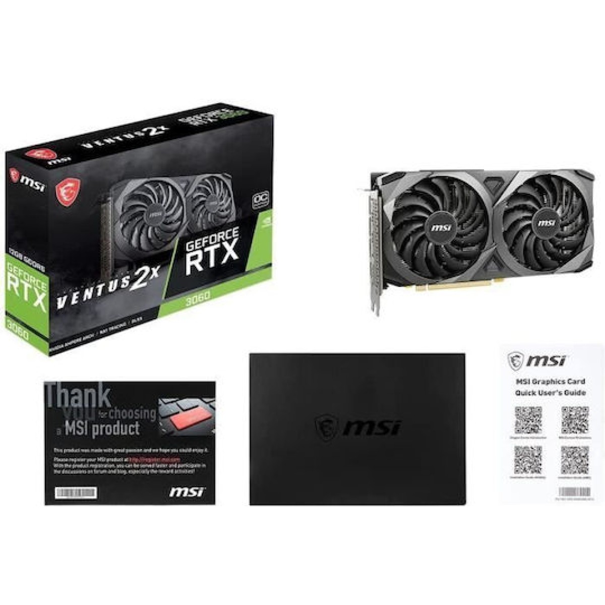 MSI GeForce RTX 3060 12GB GDDR6 Ventus 2X OC Κάρτα Γραφικών