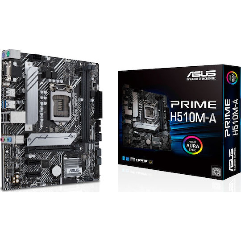 Asus PRIME H510M-A Motherboard Micro ATX με Intel 1200 Socket 90MB17C0-M0EAY0