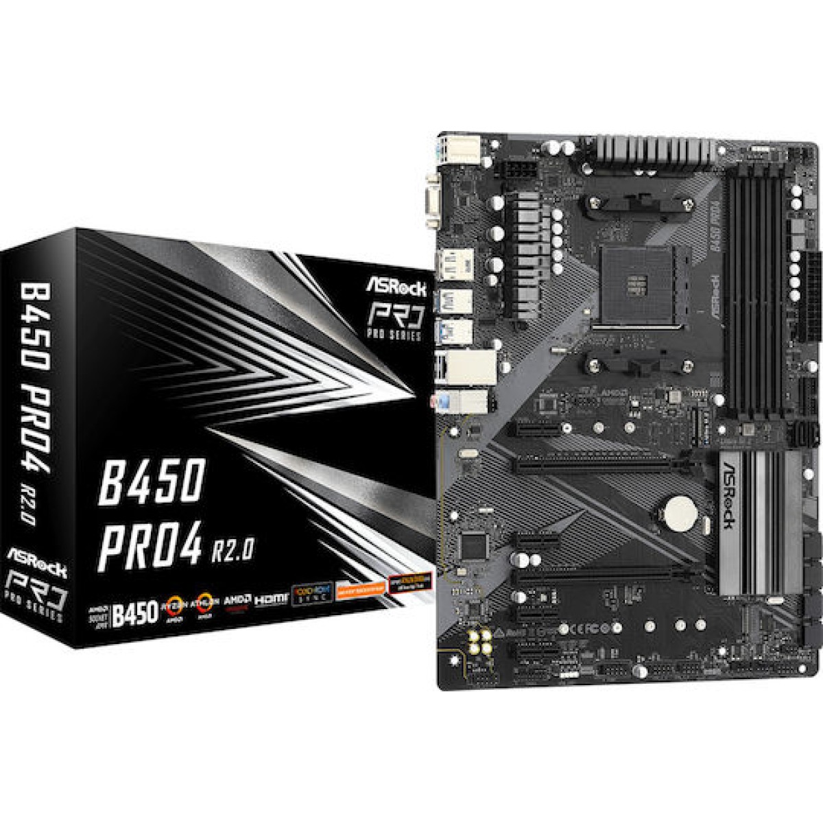 ASRock B450 Pro4 R2.0 Motherboard ATX με AMD AM4 Socket 90-MXBEE0-A0UAYZ