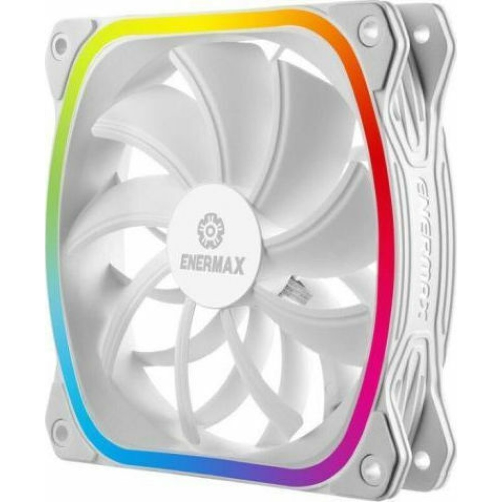 Enermax SquA RGB Case Fan 120mm με Σύνδεση 4-Pin PWM 3τμχ Λευκό