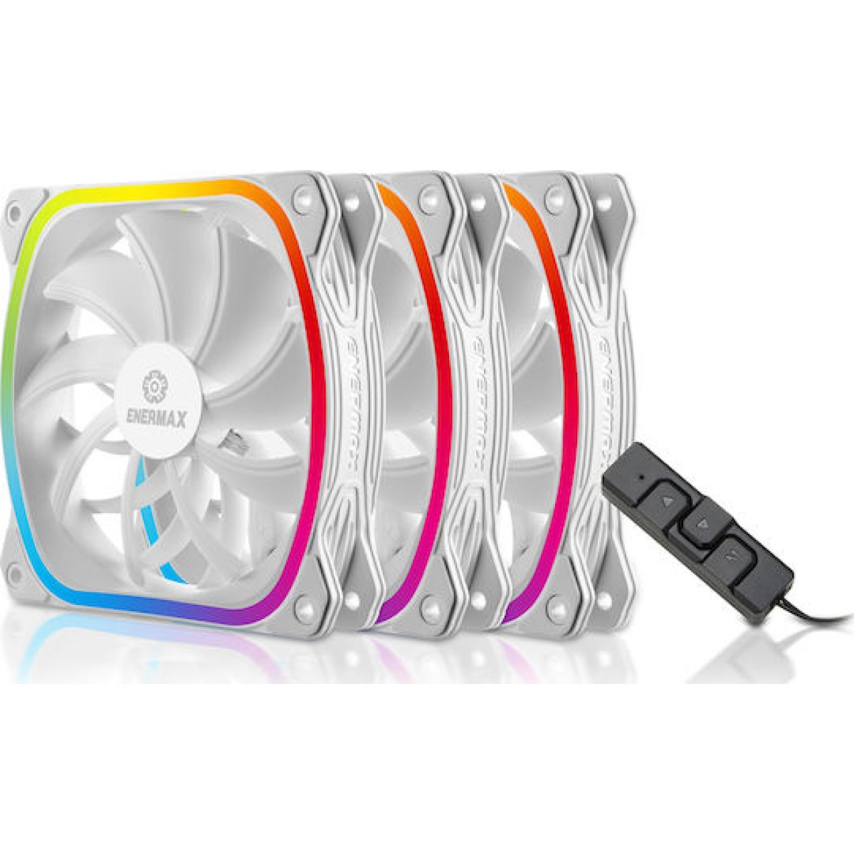 Enermax SquA RGB Case Fan 120mm με Σύνδεση 4-Pin PWM 3τμχ Λευκό