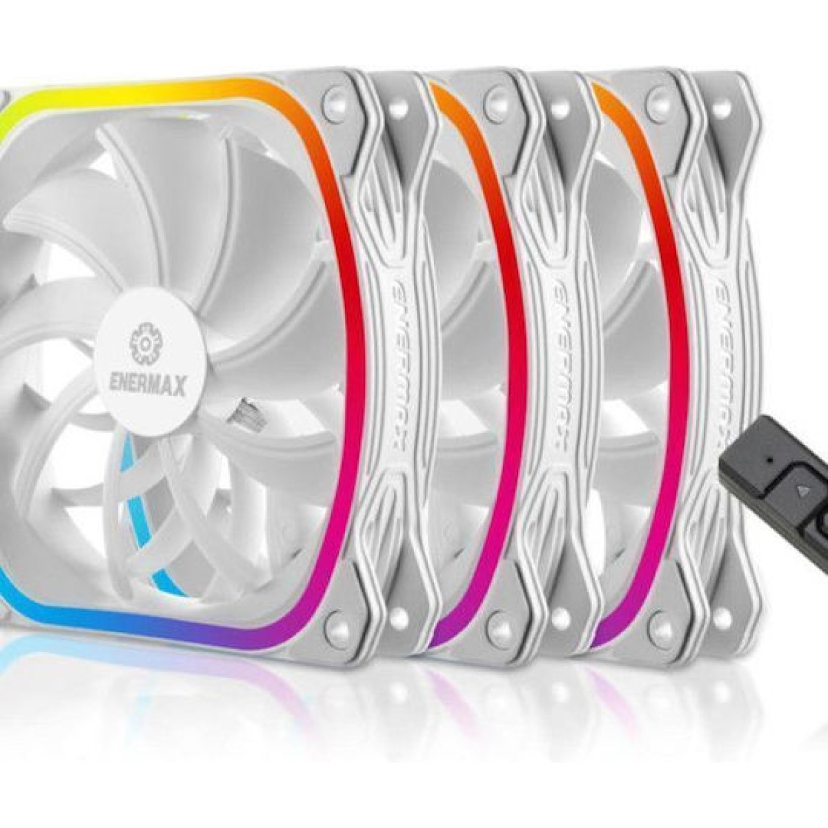 Enermax SquA RGB Case Fan 120mm με Σύνδεση 4-Pin PWM 3τμχ Λευκό