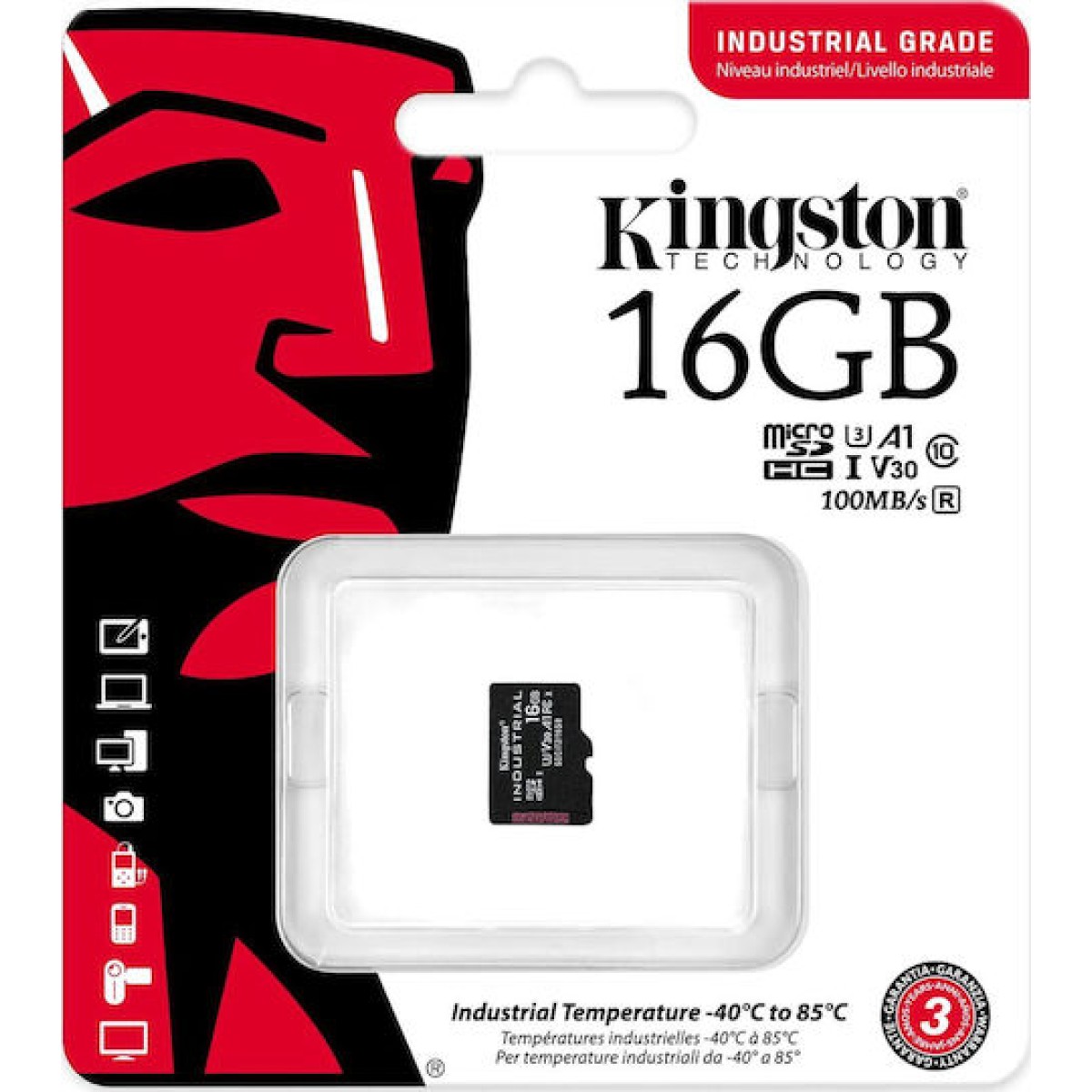 Kingston Industrial microSDHC 16GB Class 10 U3 V30 A1 UHS-I