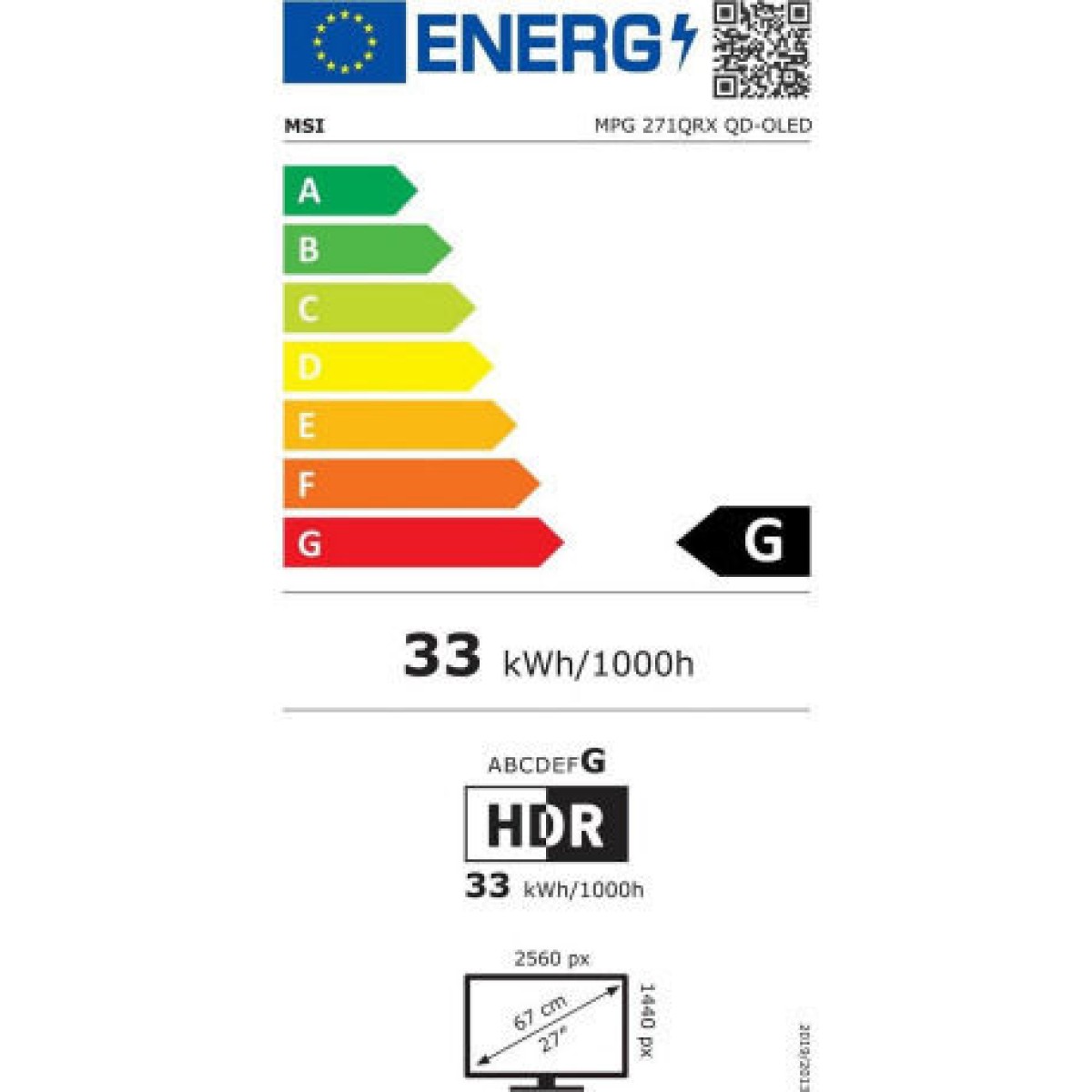 MSI 271QRXDE QD-OLED Gaming Monitor 26.5