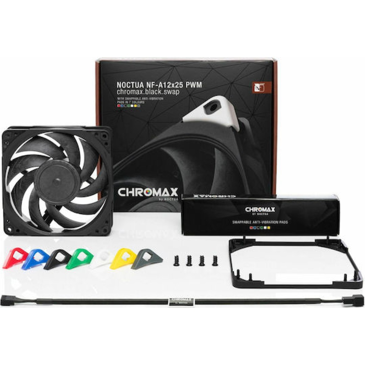 Noctua NF-A12x25 PWM chromax.black.swap Case Fan 120mm με Σύνδεση 4-Pin