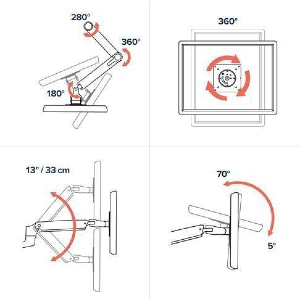 Ergotron LX Βάση Γραφείου για 2 Οθόνες έως 27