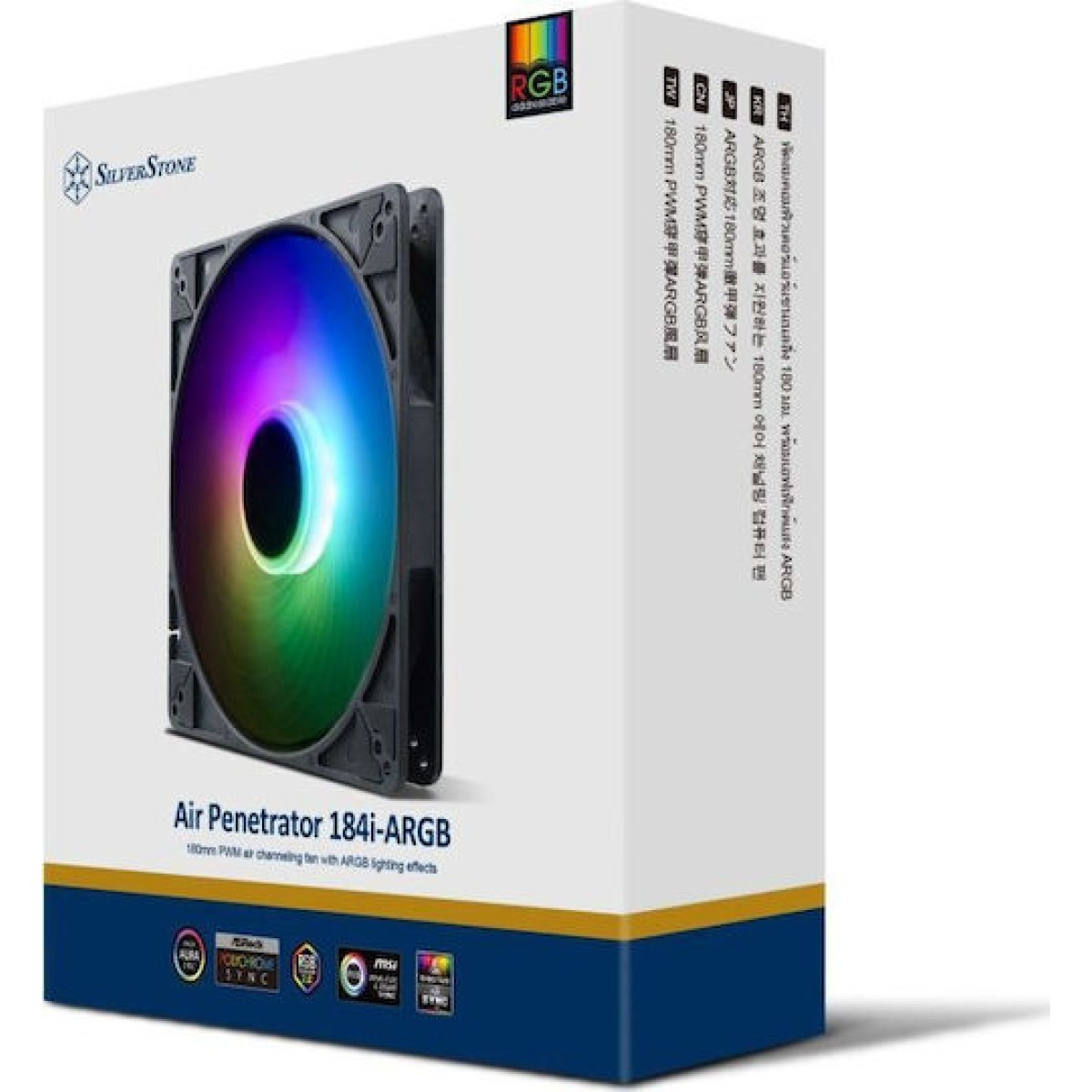 Silverstone Air Penetrator 184i ARGB Case Fan 180mm με Σύνδεση 4-Pin PWM