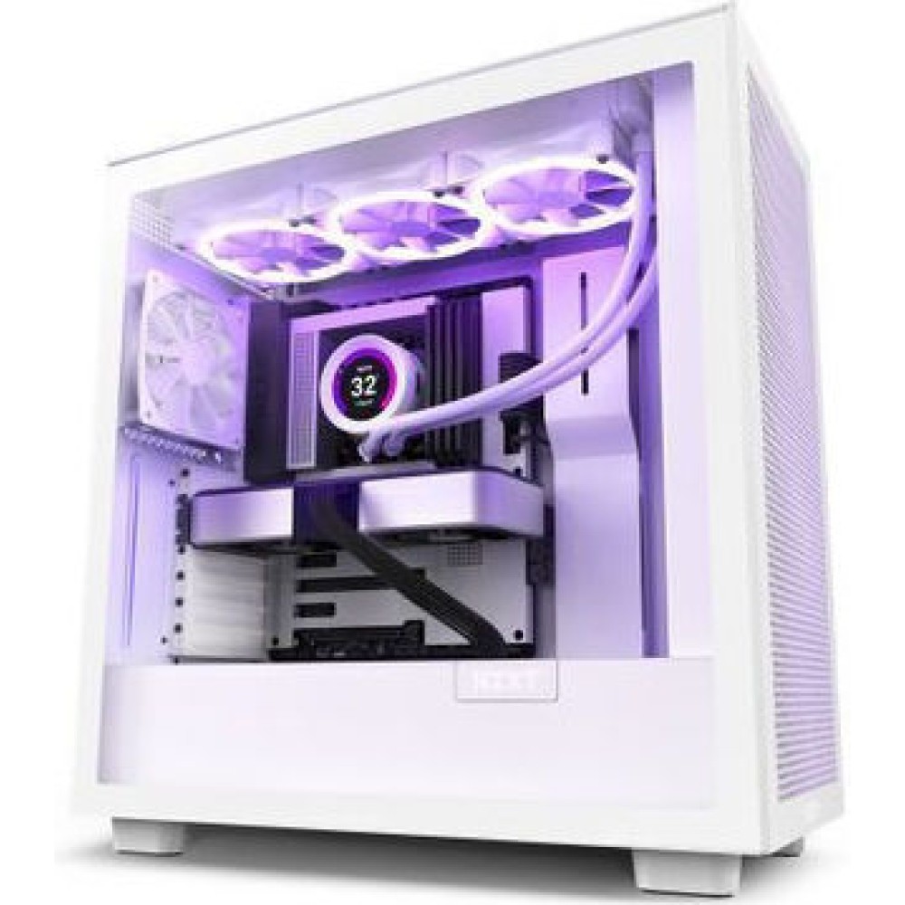 NZXT H7 Flow Midi Tower Κουτί Υπολογιστή με Πλαϊνό Παράθυρο Λευκό