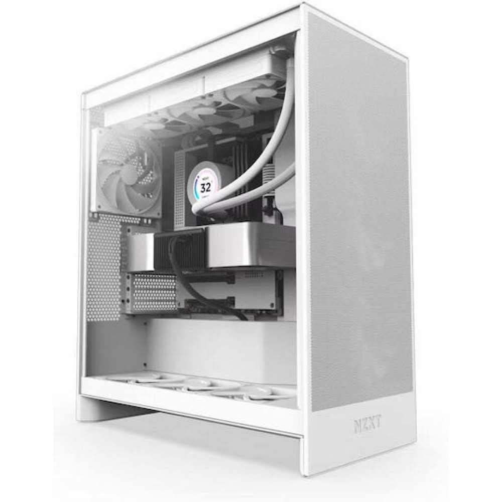 NZXT H7 Flow Midi Tower Κουτί Υπολογιστή με Πλαϊνό Παράθυρο Λευκό