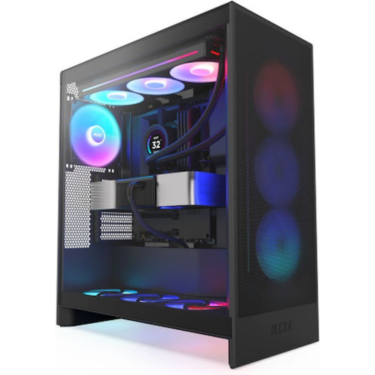 NZXT H7 Flow RGB Midi Tower Κουτί Υπολογιστή με Πλαϊνό Παράθυρο Μαύρο