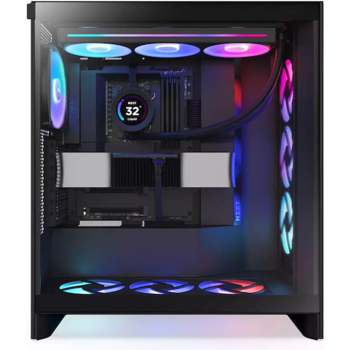 NZXT H7 Flow RGB Midi Tower Κουτί Υπολογιστή με Πλαϊνό Παράθυρο Μαύρο