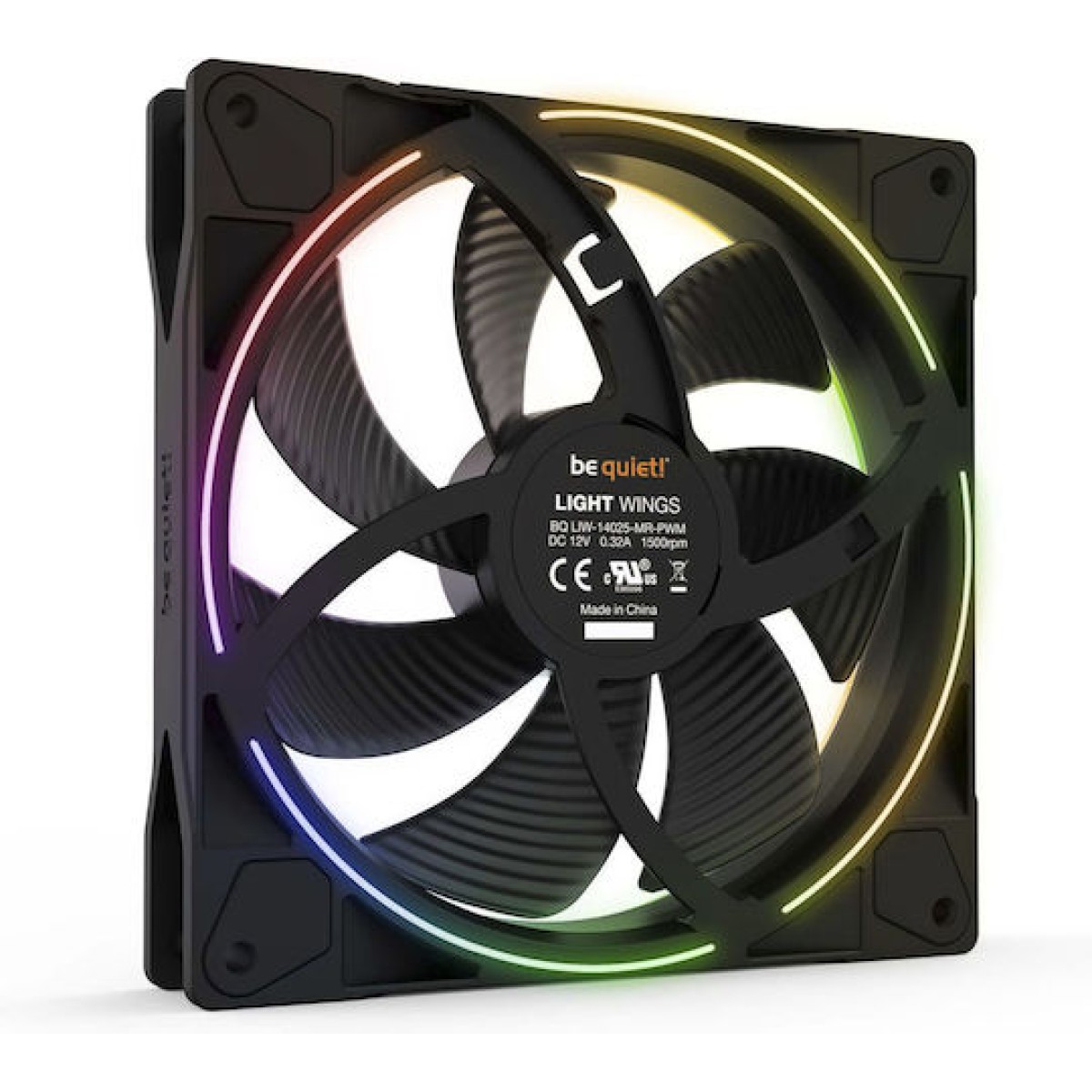 Be Quiet Light Wings Case Fan 140mm με ARGB Φωτισμό και Σύνδεση 4-Pin PWM