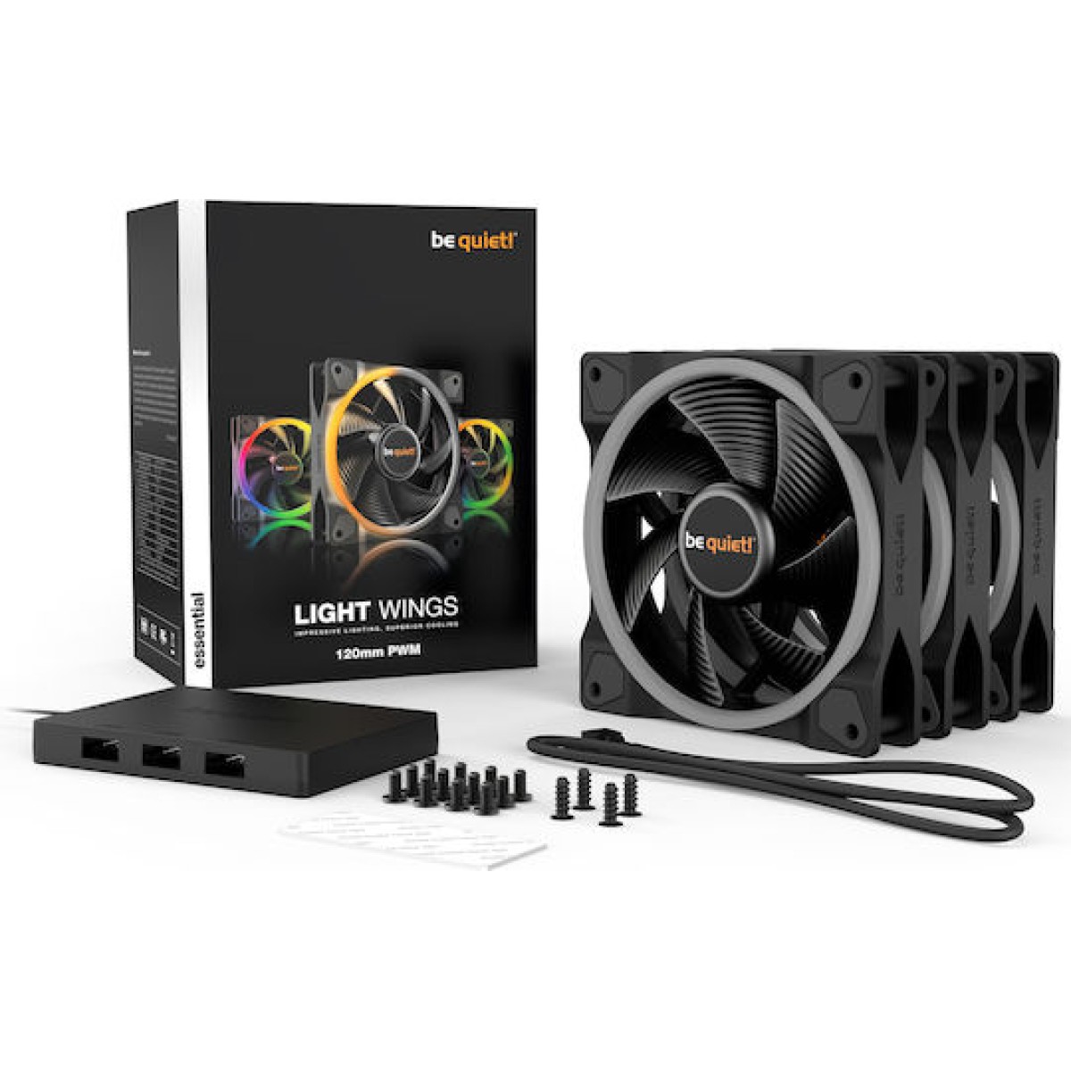 Be Quiet Light Wings Case Fan 120mm με ARGB Φωτισμό και Σύνδεση 4-Pin PWM 3τμχ