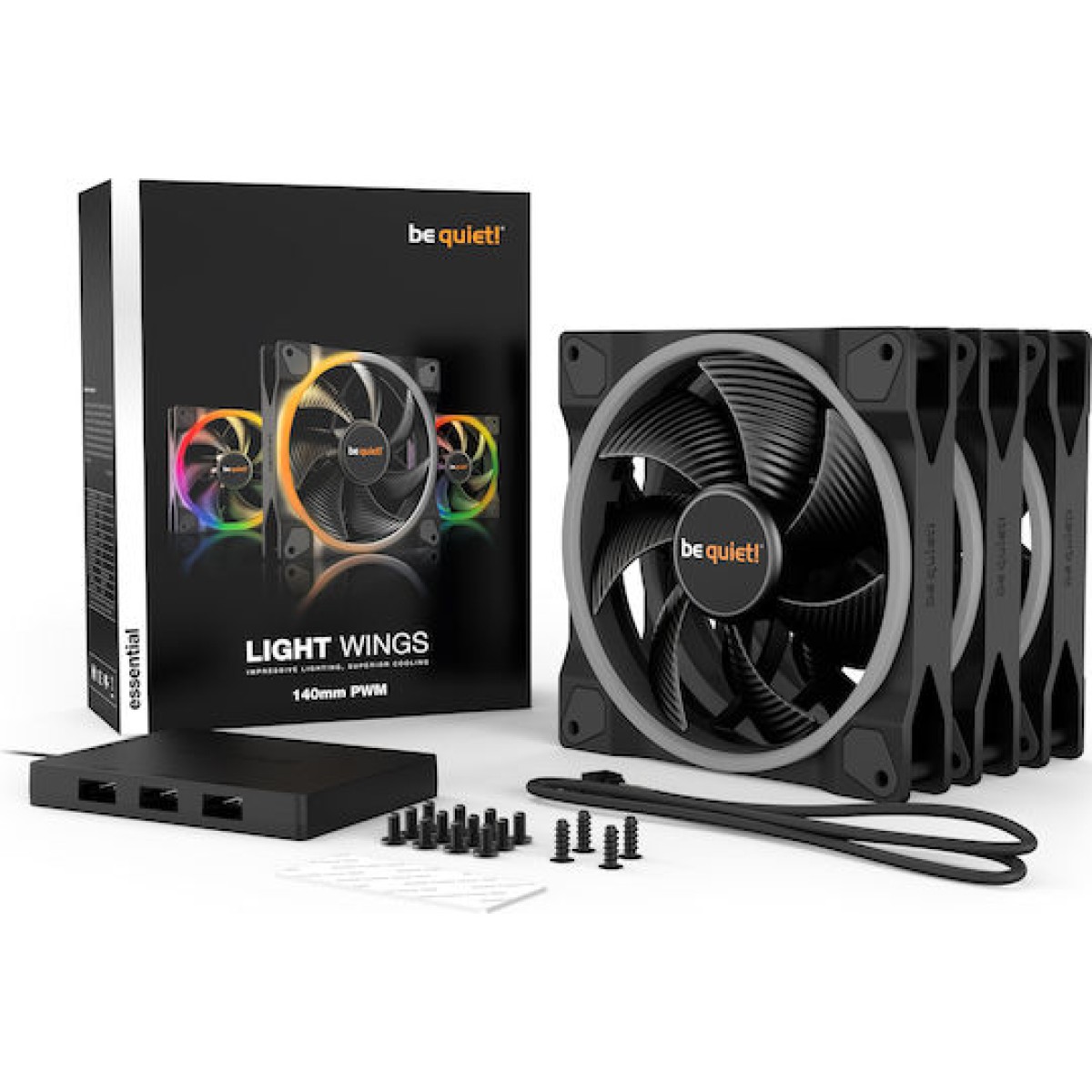 Be Quiet Light Wings Case Fan 140mm με ARGB Φωτισμό και Σύνδεση 4-Pin PWM 3τμχ